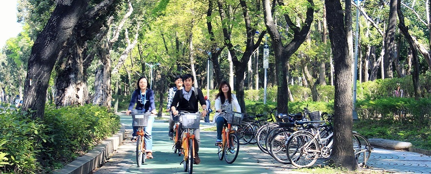 Fahrrad fahren in Taipeh